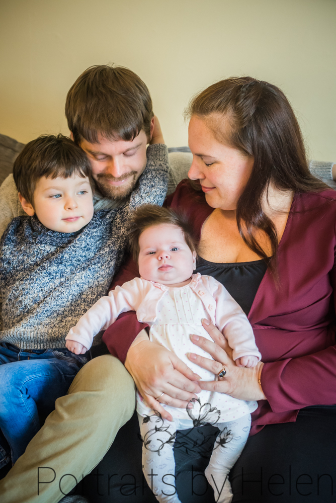 Family cuddle, newborn portraits Carlisle