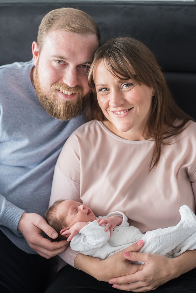 Family portrait with newborn, lifestyle newborn photography