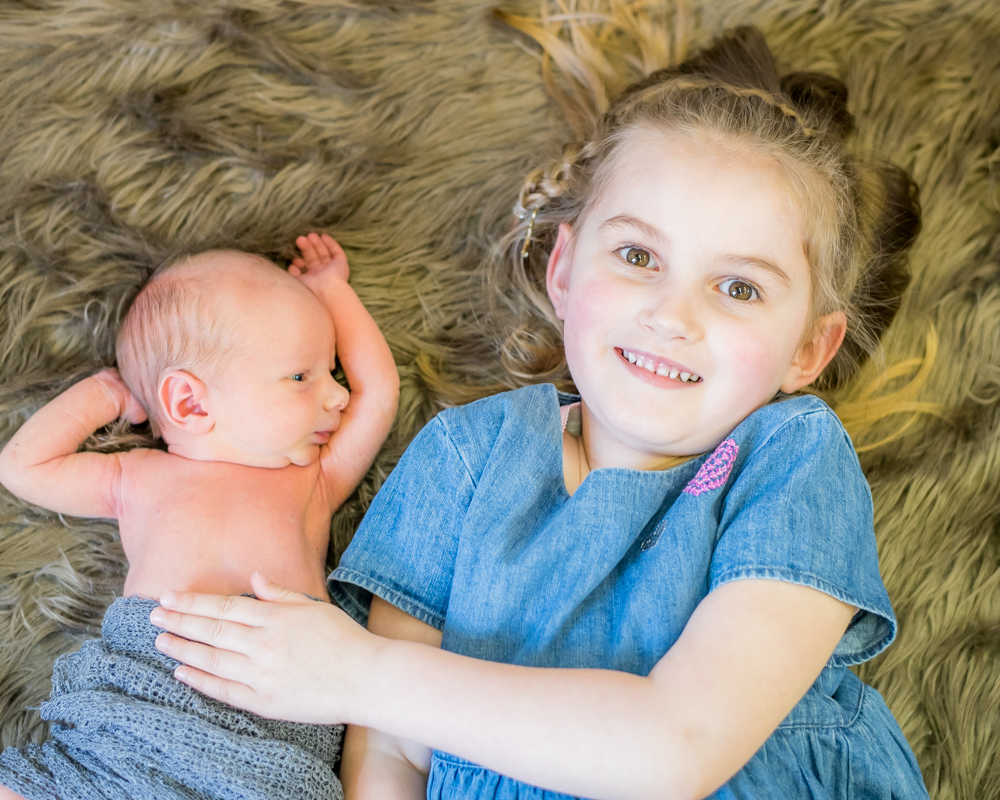 Sisterly love, baby photographer Aspatria
