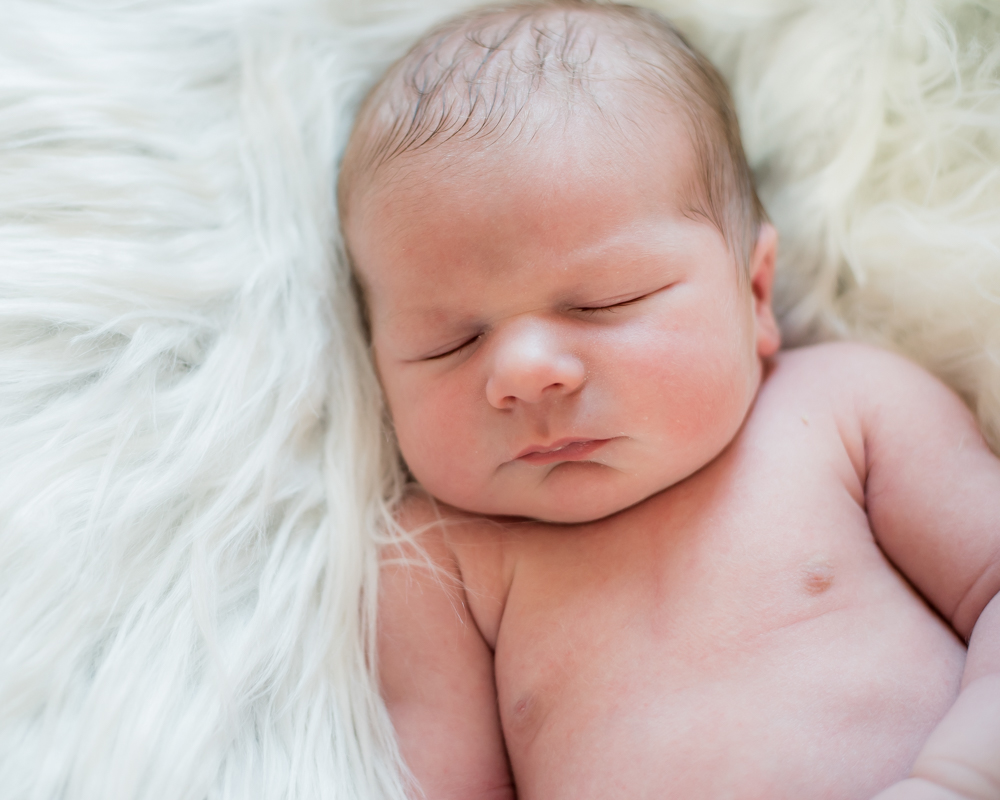 Austin on fluffy blanket, newborn portraits Aspatria