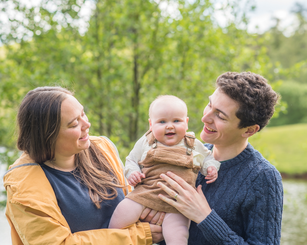 Family cuddle with baby, Carlisle newborn photographer