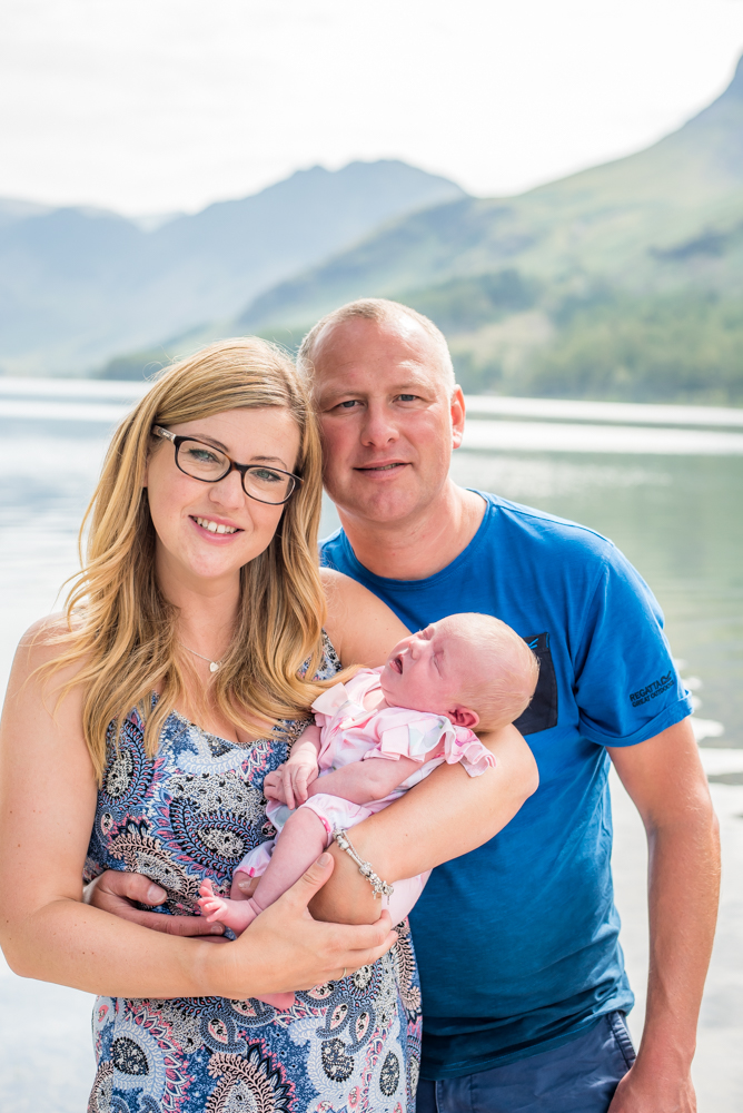 Mum and Dad with baby Beatrix, Buttermere family portraits
