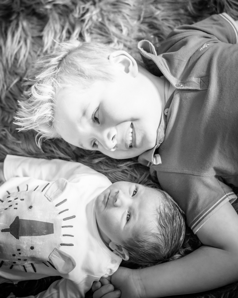 Baby and brother portraits smiling, baby portraits Fletchertown