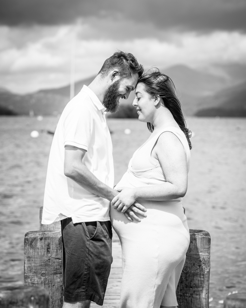 Head to head with baby's dad, maternity portraits Windermere