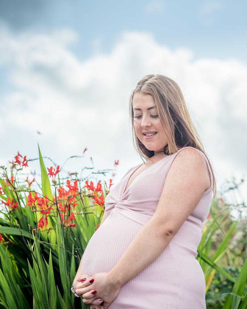 Baby bump in the summer flowers, Carlisle maternity photographers