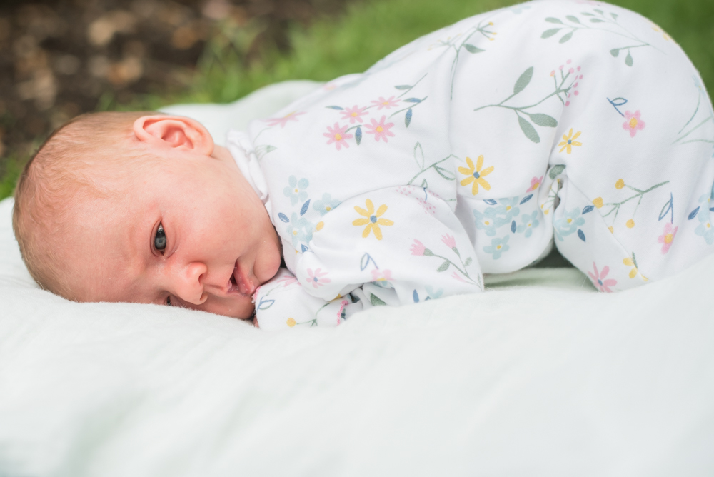 Delphie lying down,  family portraits Sheffield newborn photographers