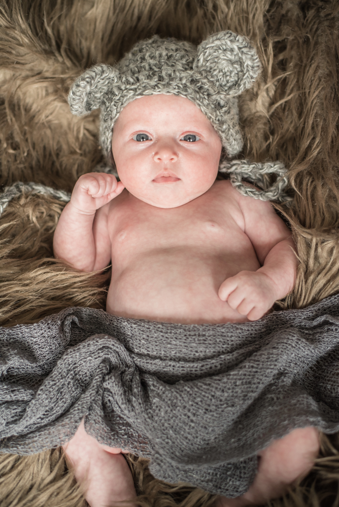 Baby in teddy hat, baby portraits Aspatria