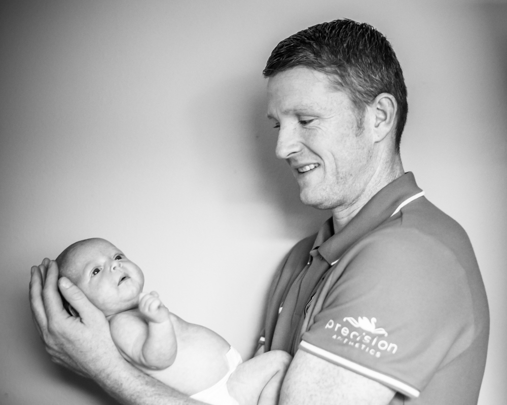 Dad holding baby, newborn portraits Carlisle