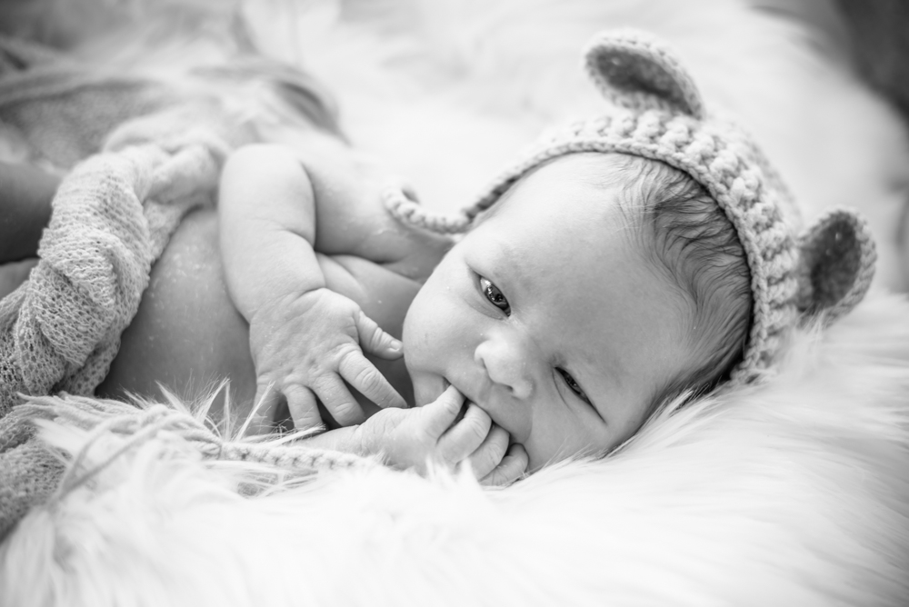 Tiny baby Liam posing, Carlisle newborn photographers