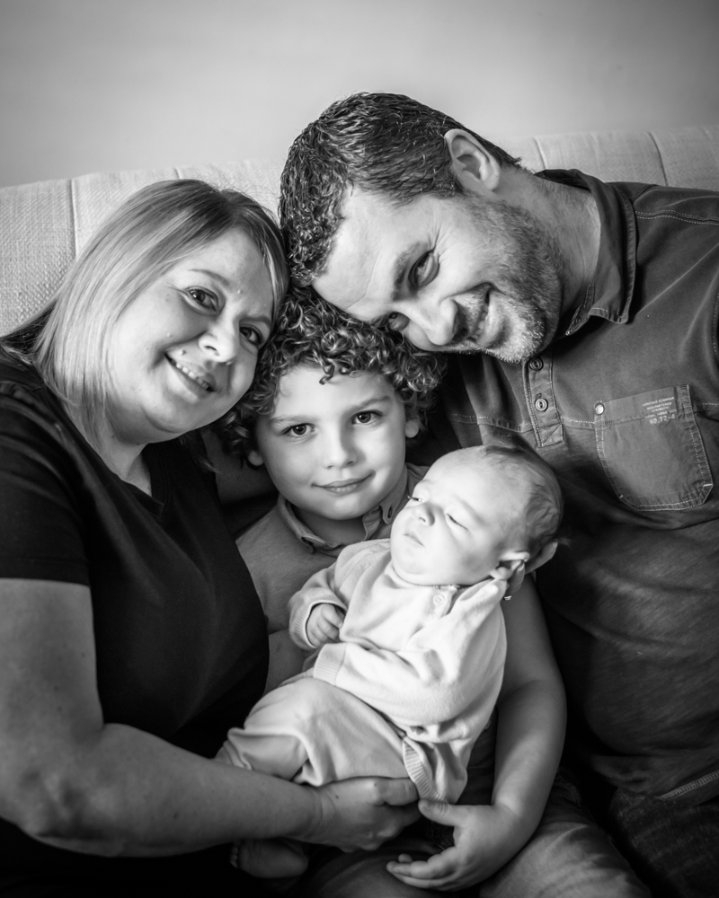 Family portrait with newborn, baby photographer Cumbria